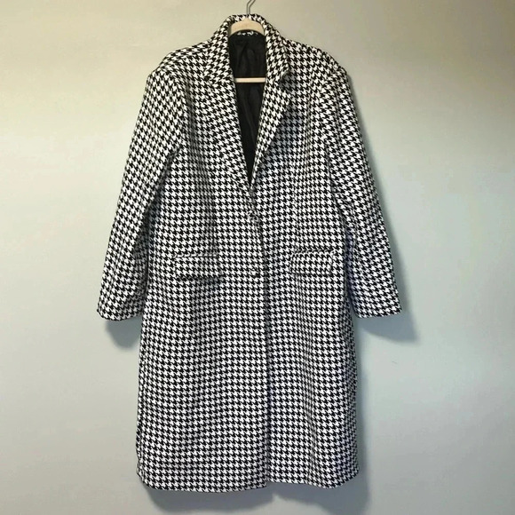 Nasty Gal houndstooth coat size 10 - Picture 2 of 10